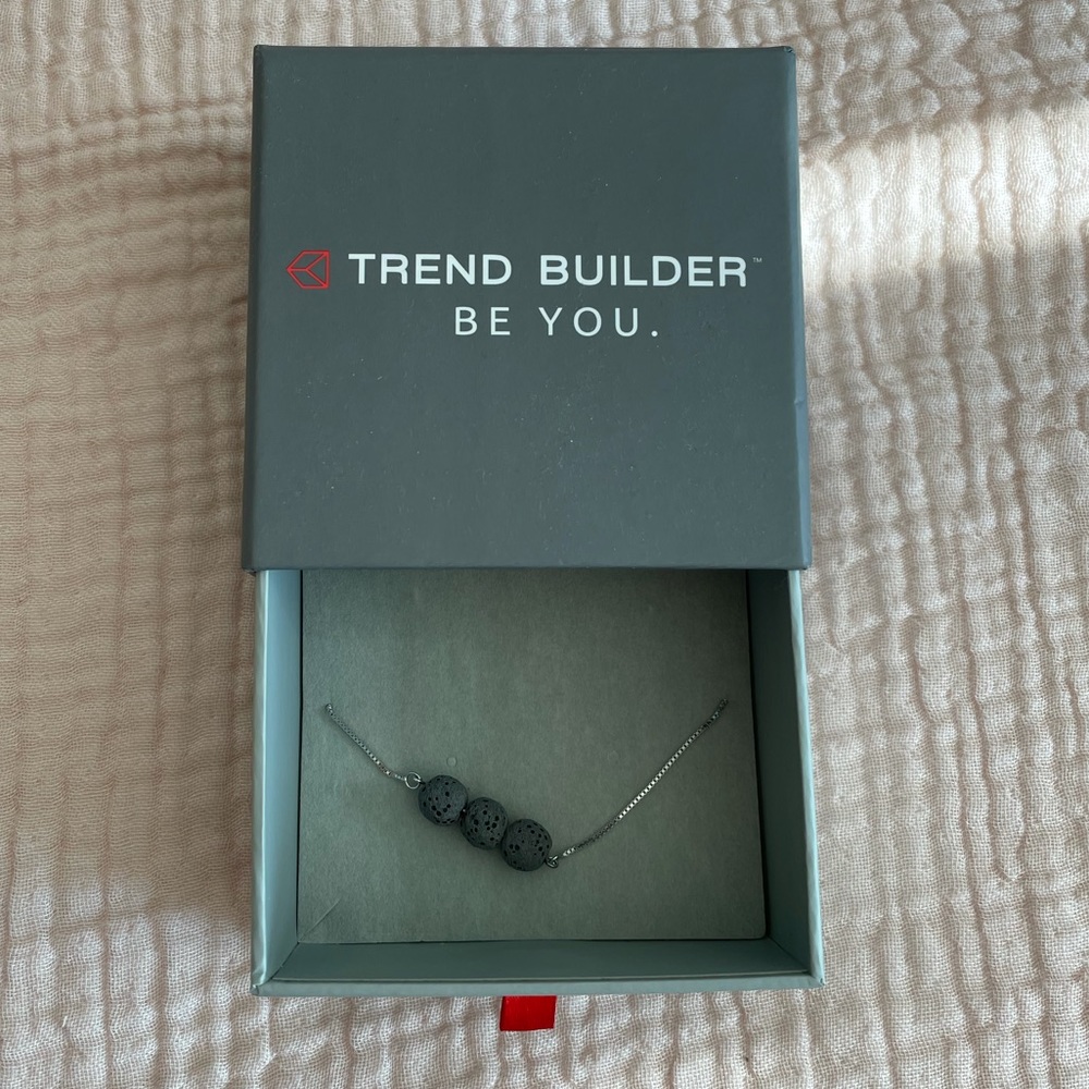 Trend Builder Lava Rock Silver Bracelet